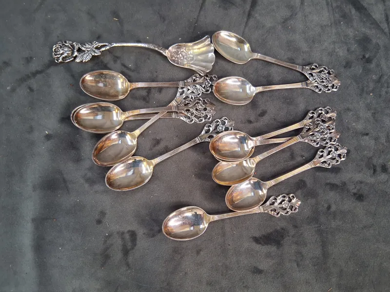 Parti silver, kaffeskedar