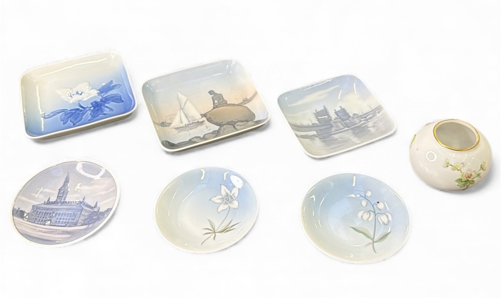 Parti Porslin B&G samt Royal Copenhagen 7-delar