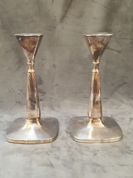 Ljusstakar, 1 par, silver, Tore Eldh