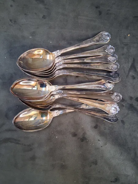 Dessertskedar, 12 st, silver