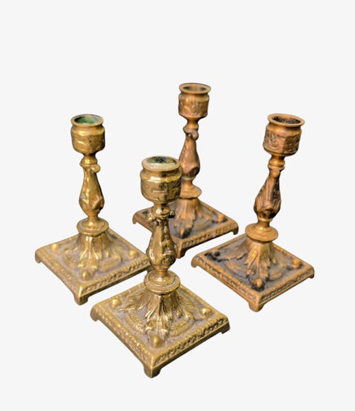 Ljusstakar, 4 st, mässing