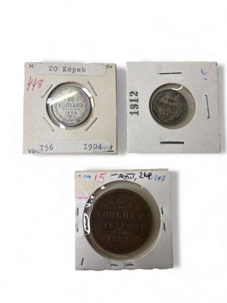 Mynt 3 st Ryssland